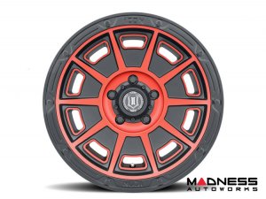 Ford Bronco Custom Wheels (1) - Victory - Satin Black w/ Red Tint - 17 X 8.5 / 6 x 5.5 / 0 / 4.75" - Icon 